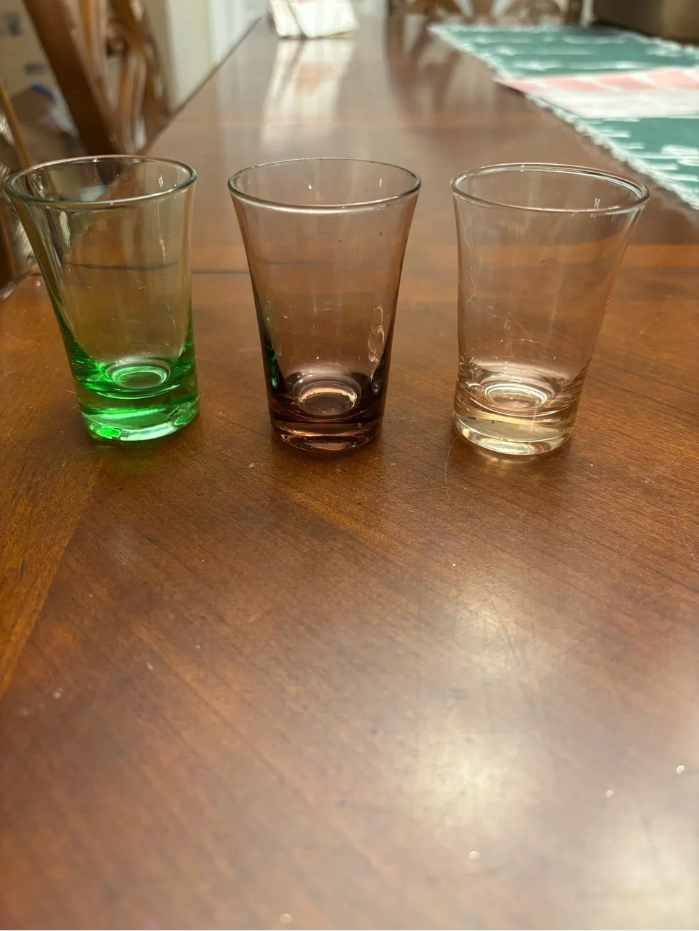Multicolor Shot Glass Set with Black Wooden Rack